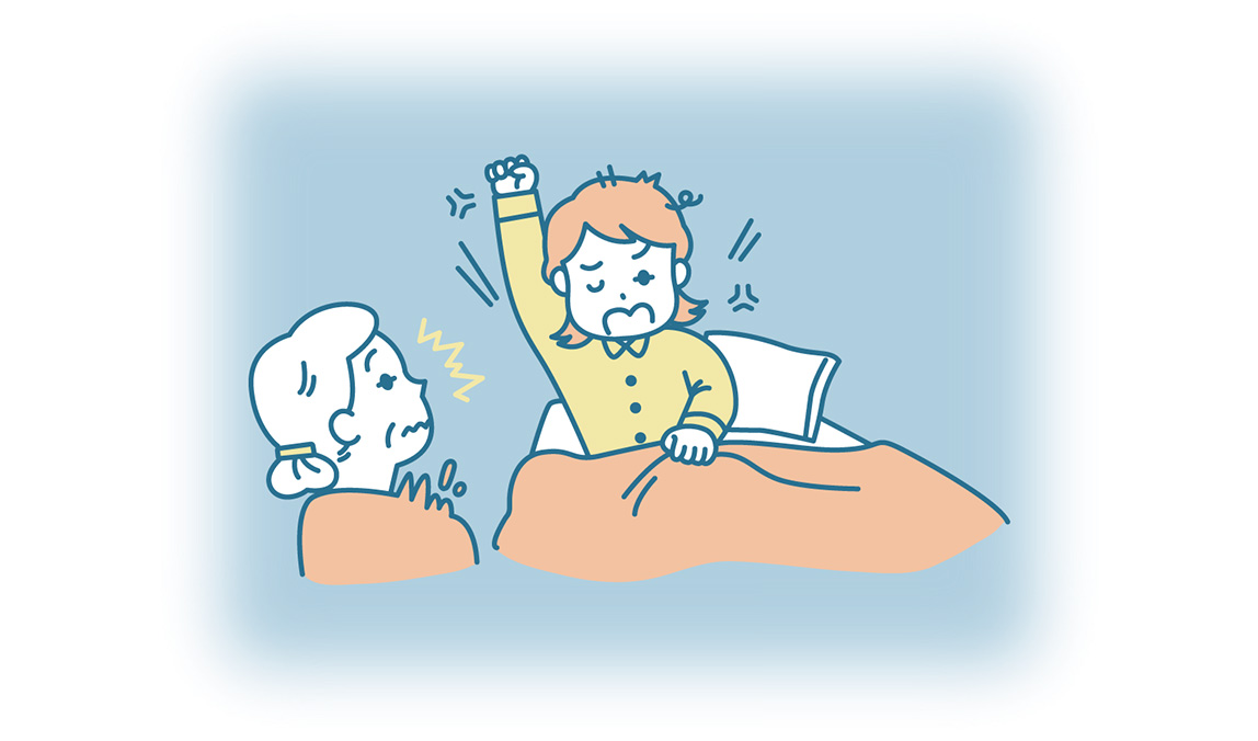 家族で取り組む「遅寝遅起き」への対応のイメージ画像